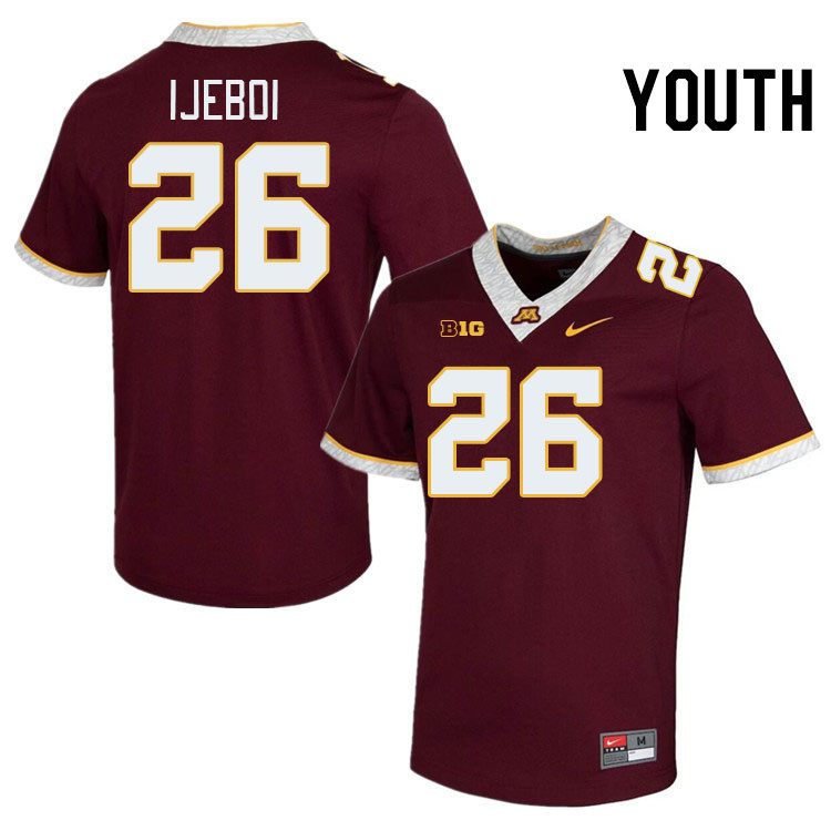 Youth #26 Fame Ijeboi Minnesota Golden Gophers College Football Jerseys Stitched-Maroon